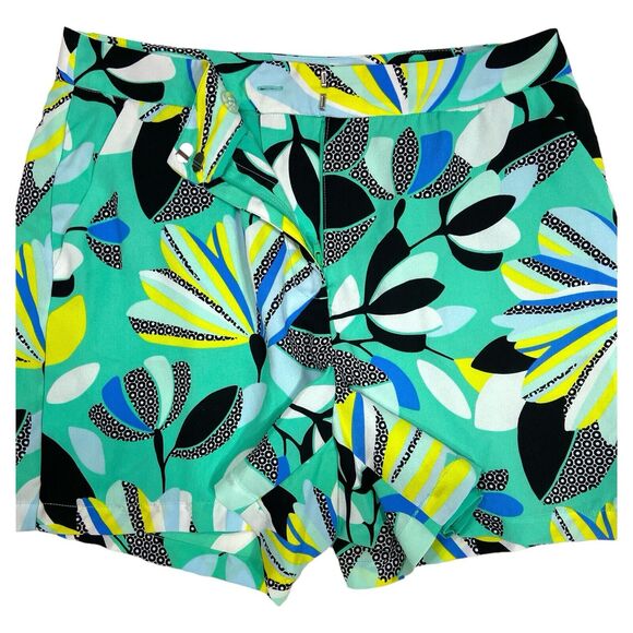 Kaari Blue Tropical Print Summer Vacation Shorts Size 8 - Picture 5 of 9